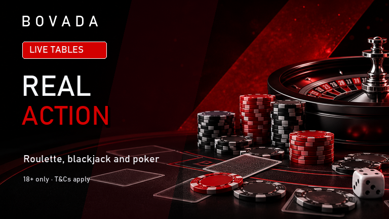 Bovada live table games with roulette and chips